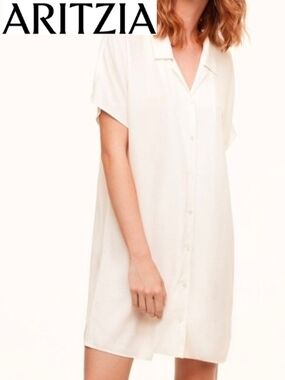 Aritzia Wilfred Free Radhika White Shirt Dress